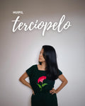 Huipil Flor de Terciopelo en Lino Algodón