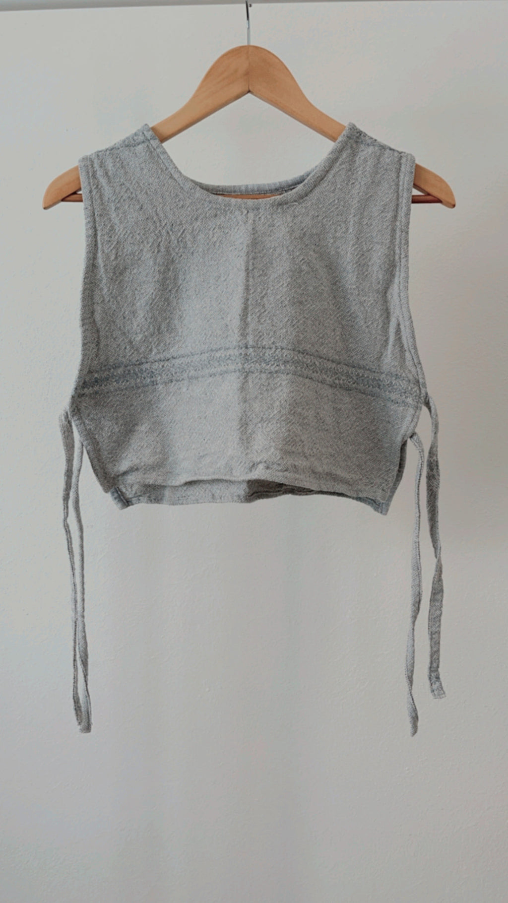 Crop Top Artesanal Denim Gris - imagen 4