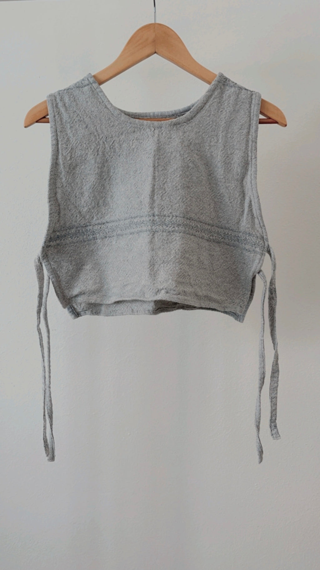 Crop Top Artesanal Denim Gris