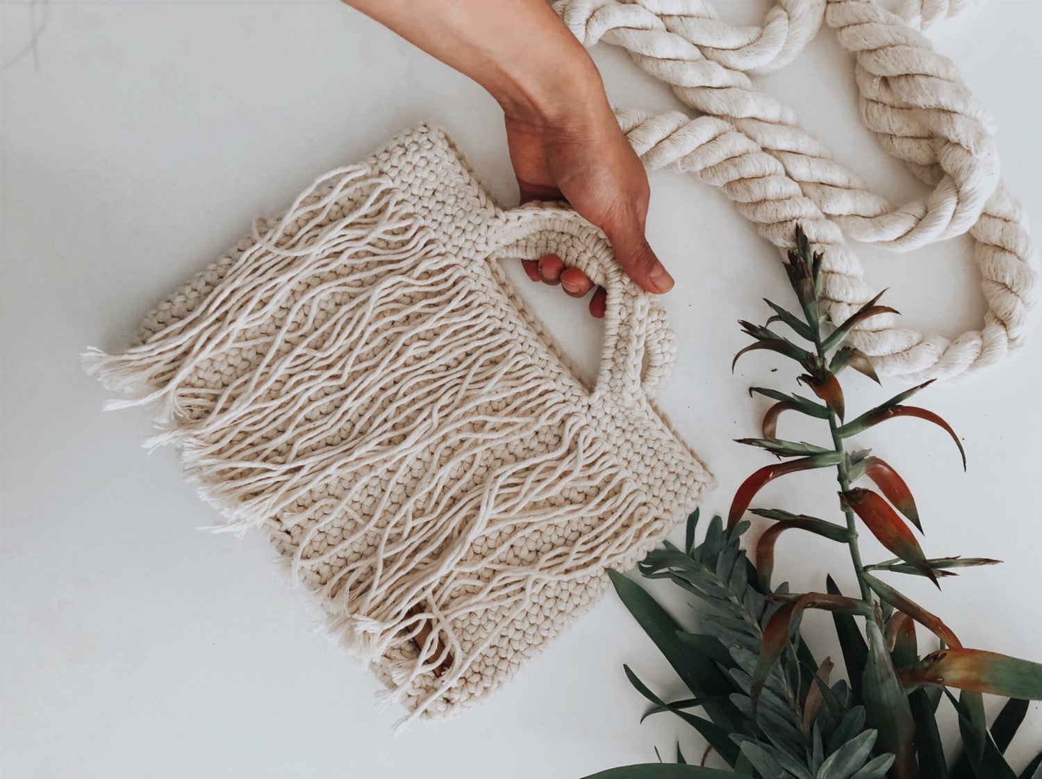 Bohemia Clutch de Algodón Crudo