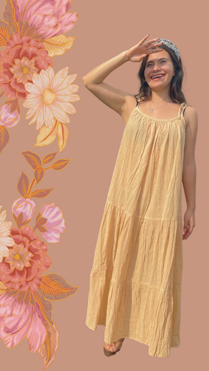 Vestido Amarillo de Manta